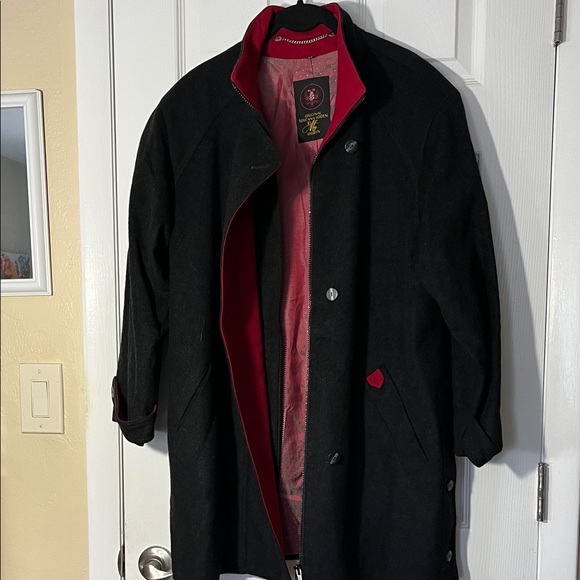 VTG Toscana Loden by May wool blend midi coat gray zipper button pockets 40 - Picture 1 of 16